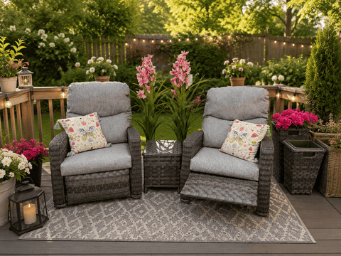 Pembrook Garden Furniture Set Pembrook Chatsworth Bistro Dark Grey Recliner Set