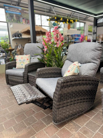 Pembrook Garden Furniture Set Pembrook Chatsworth Bistro Dark Grey Recliner Set