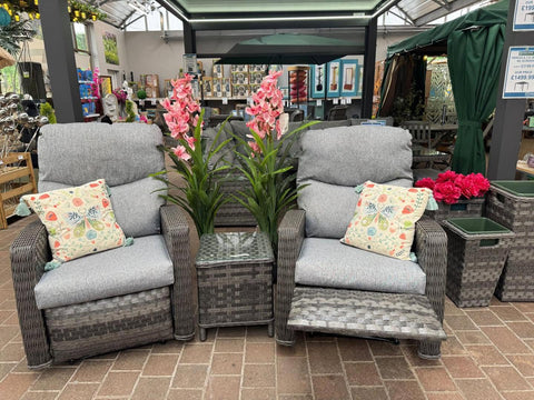 Pembrook Garden Furniture Set Pembrook Chatsworth Bistro Dark Grey Recliner Set