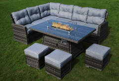 Pembrook Garden Furniture Set Pembrook Chatsworth Casual Sofa Dining Set with Fire Pit