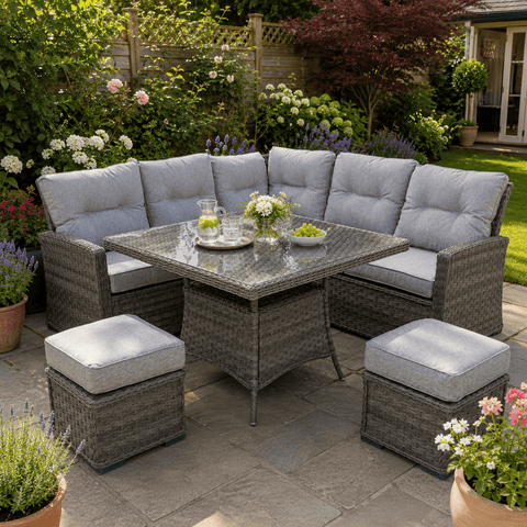 Pembrook Garden Furniture Set Pembrook Chatsworth Casual Square Dining Set In Dark Grey