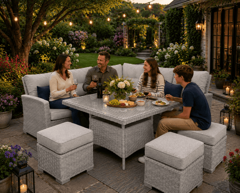 Pembrook Garden Furniture Set Pembrook Chatsworth Casual Square Dining Set In Light Grey
