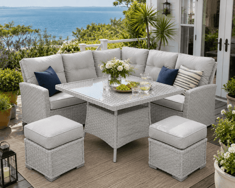 Pembrook Garden Furniture Set Pembrook Chatsworth Casual Square Dining Set In Light Grey