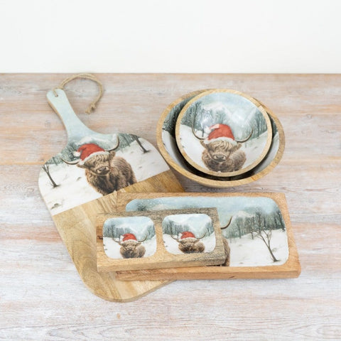 Portland Snack Dish Portland Snowy Highland Cow Dish - Double