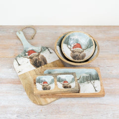 Portland Snack Dish Portland Snowy Highland Cow Dish - Double