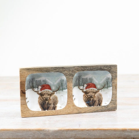 Portland Snack Dish Portland Snowy Highland Cow Dish - Double