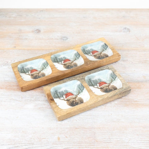 Portland Snack Dish Portland Snowy Highland Cow Dish - Triple