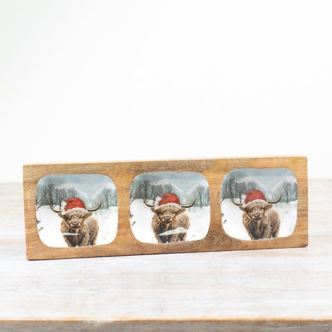 Portland Snack Dish Portland Snowy Highland Cow Dish - Triple