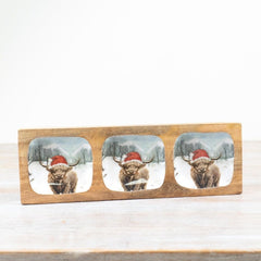 Portland Snack Dish Portland Snowy Highland Cow Dish - Triple
