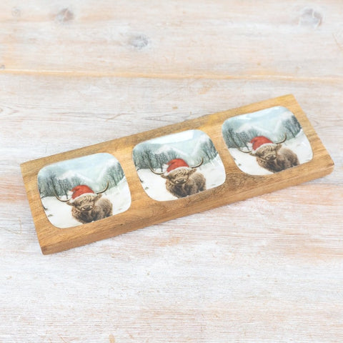 Portland Snack Dish Portland Snowy Highland Cow Dish - Triple