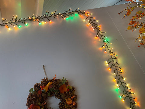 Premier String Lights Autumn Premier Autumn 5.5m Cluster Garland - Amber, Warm White, Orange and Green LEDs