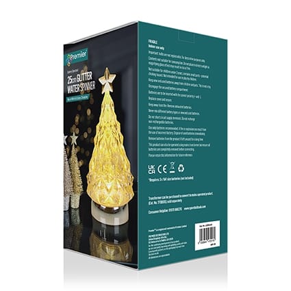 Premier Water Spinner Premier Battery Operated Lit Acrylic Tree Water Spinner – Colour Changing