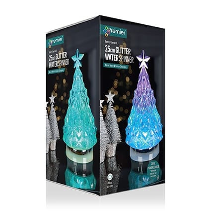 Premier Water Spinner Premier Battery Operated Lit Acrylic Tree Water Spinner – Colour Changing