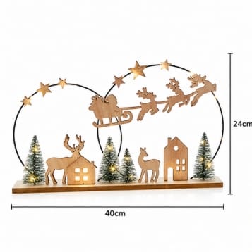 Premier Christmas scene Decoration Premier Battery Operated Lit Metal Ring Christmas Scene Decoration – 40cm