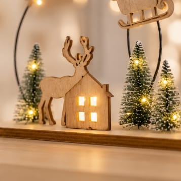 Premier Christmas scene Decoration Premier Battery Operated Lit Metal Ring Christmas Scene Decoration – 40cm