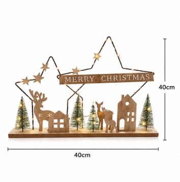Premier Lit Christmas Scene Premier Battery Operated Lit Metal Star Christmas Scene – 40cm