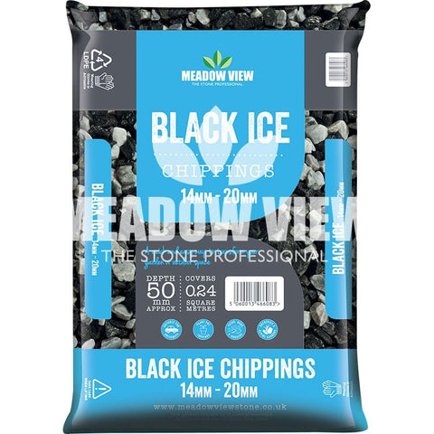 Meadow View Landscaping Premier Black Ice Chippings 14-20mm