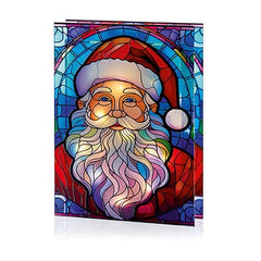 Premier Stained Glass Table Top Lights Premier Christmas 21 x 28cm B/O Lit Santa Stained Glass Table Top Light Large
