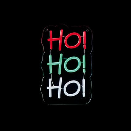Premier Signs Xmas Premier Christmas 29cm Lit Neon Ho Ho Ho Sign