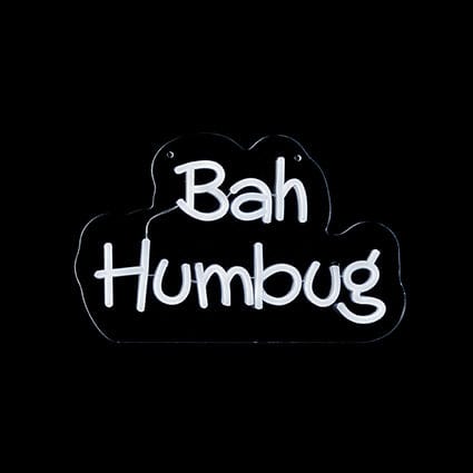 Premier Signs Xmas Premier Christmas 36cm Lit Neon Bah Humbug Sign
