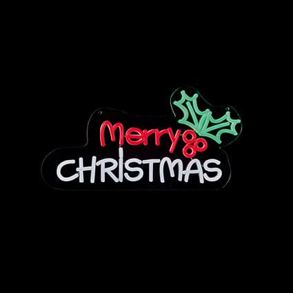 Premier Signs Xmas Premier Christmas 40cm Lit Neon Merry Christmas Sign
