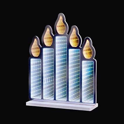 Premier Infinity Lighting Premier Christmas 40cm Standing Candlebridge with Flickering Flame Infinity Mirror