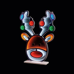 Premier Infinity Lighting Premier Christmas 60cm Standing Stag Head with Baubles Infinity Mirror
