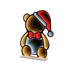 Premier Infinity Lighting Premier Christmas 60cm Standing Teddy Bear with Santa Hat Infinity Mirror