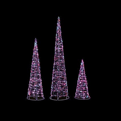 Premier LED String Trees Premier Christmas Set of 3 Multicolour Cones