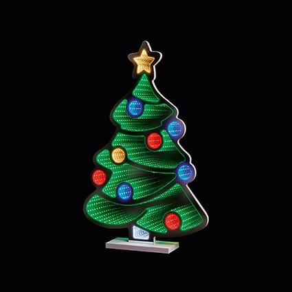 Premier Infinity Lighting Premier Christmas Tree Tabletop Infinity Mirror Decoration – 60cm