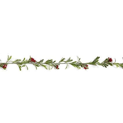 Premier Garlands Xmas Premier Dusty Mistletoe Garland With Red Berries – 1.8m