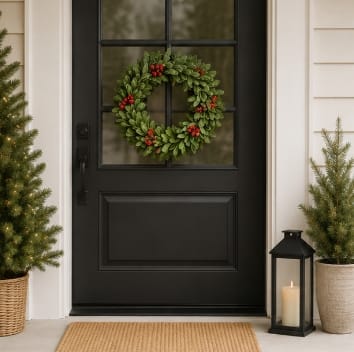 Premier Christmas Wreath Premier Dusty Mistletoe Wreath With Red Berries – 35cm