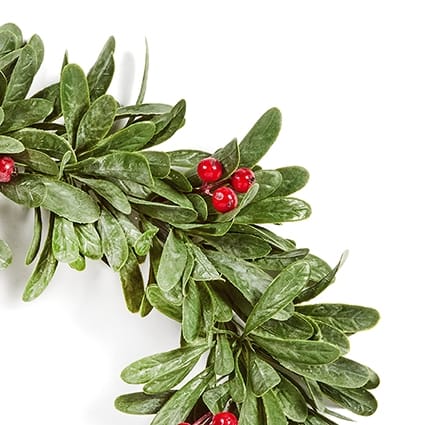 Premier Christmas Wreath Premier Dusty Mistletoe Wreath With Red Berries – 35cm