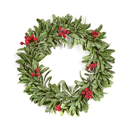 Premier Christmas Wreath Premier Dusty Mistletoe Wreath With Red Berries – 35cm