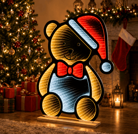 Premier Infinity Lighting Premier Infinity Mirror Teddy Bear With Santa Hat – 60cm
