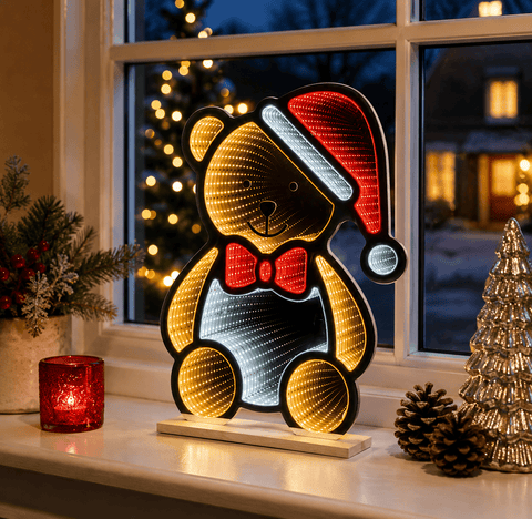 Premier Infinity Lighting Premier Infinity Mirror Teddy Bear With Santa Hat – 60cm