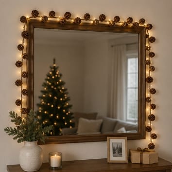 Premier Garlands Xmas Premier LED Pinecone Garland – 1m