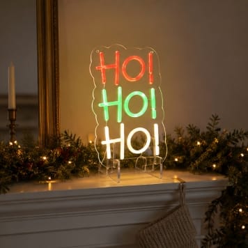 Premier Christmas Lit Neon Signs Premier Lit 'ho ho ho' Neon Christmas Hanging Sign – 29cm