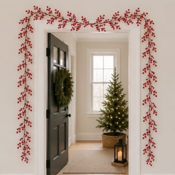 Trowell Garden Centre Premier Red Berry Christmas Garland – 1.3m