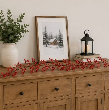 Trowell Garden Centre Premier Red Berry Christmas Garland – 1.3m