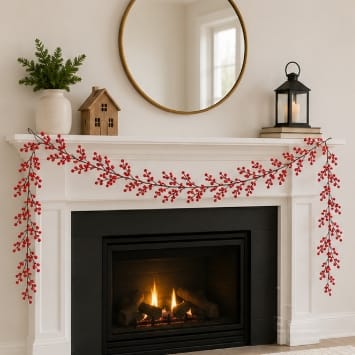 Trowell Garden Centre Premier Red Berry Christmas Garland – 1.3m