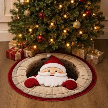 Premier Christmas doormat Premier Round Santa in Chimney Door Mat – 80cm