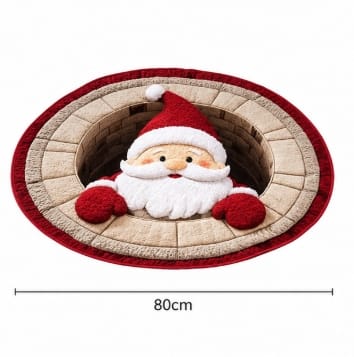 Premier Christmas doormat Premier Round Santa in Chimney Door Mat – 80cm