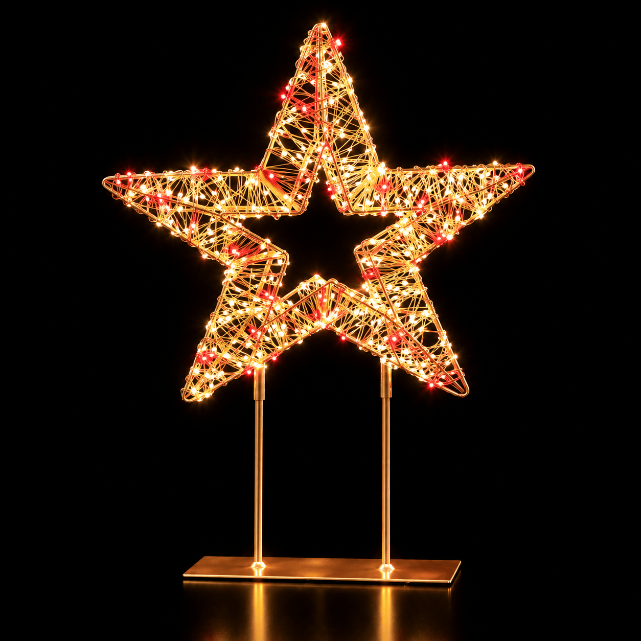 Premier Christmas Lit Tabletop Decoration Premier Twinkling Gold 500 LED Tabletop Star Decoration – 45cm