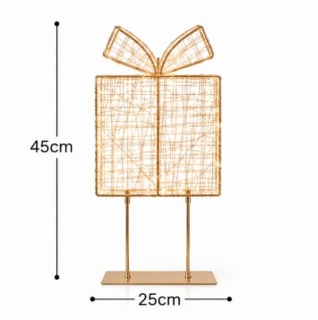 Premier Christmas Lit Tabletop Decoration Premier Twinkling Warm White 500 LED Rose Gold Tabletop Parcel – 45cm