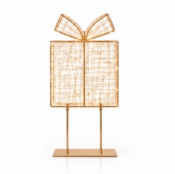 Premier Christmas Lit Tabletop Decoration Premier Twinkling Warm White 500 LED Rose Gold Tabletop Parcel – 45cm