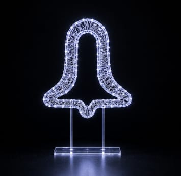 Premier Christmas Lit Tabletop Decoration Premier Twinkling White 500 LED White Tabletop Bell – 45cm
