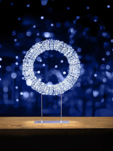 Premier Christmas Wreath Premier Twinkling White 720 LED Tabletop Wreath – 45cm