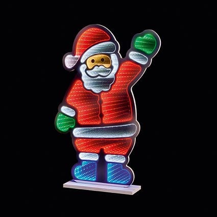 Premier Infinity Lighting Premier Waving Santa Tabletop Infinity Mirror Christmas Decoration – 60cm