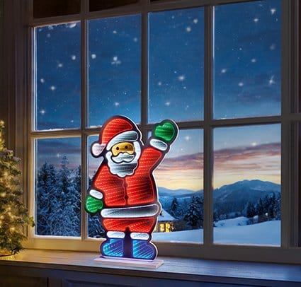 Premier Infinity Lighting Premier Waving Santa Tabletop Infinity Mirror Christmas Decoration – 60cm